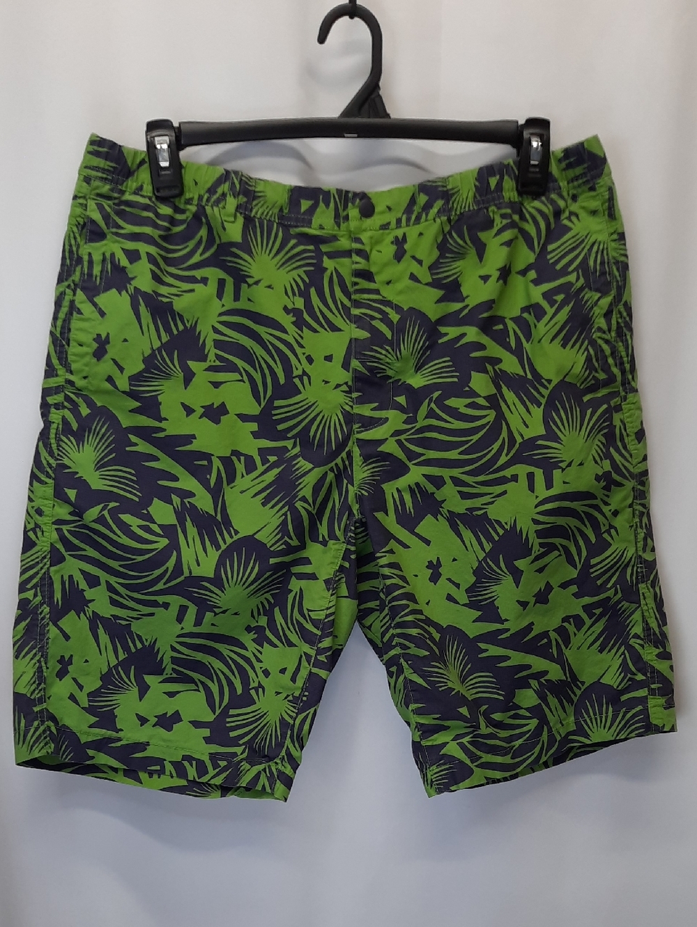 Gap Men's Hiker Shorts Size Large L Green Floral Tropical Palm Cotton 2015 Retro